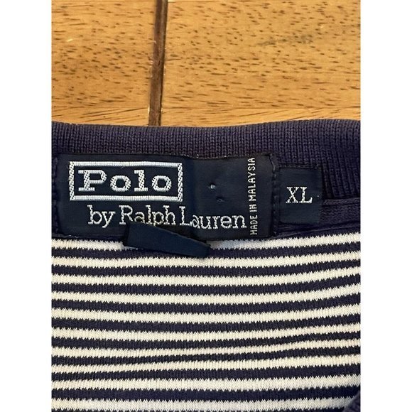 Polo Ralph Lauren Men's Classic‎ Fit Short Sleeve T-Shirt Purple Striped Golf - Picture 5 of 6